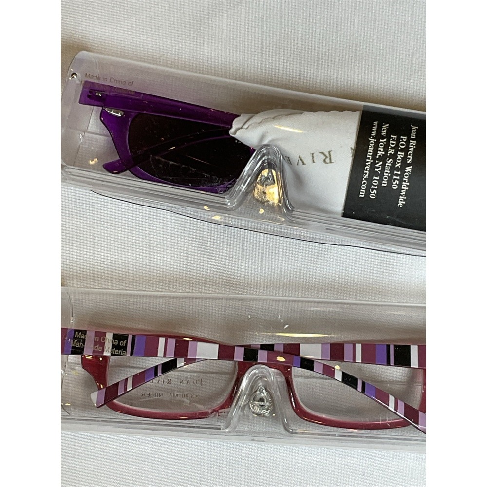 Joan Rivers High-Tech Flex Reading Glasses And Sunglasses +3.00 Purple And Red - Picture 5 of 8